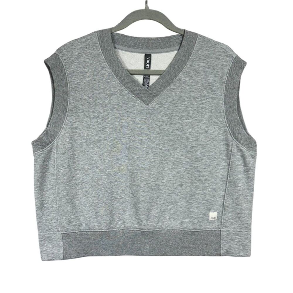 Vuori Sedona Vest Sleeveless Relaxed Sweater V Neck Sz S Gray - Picture 1 of 5